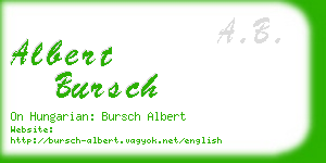 albert bursch business card